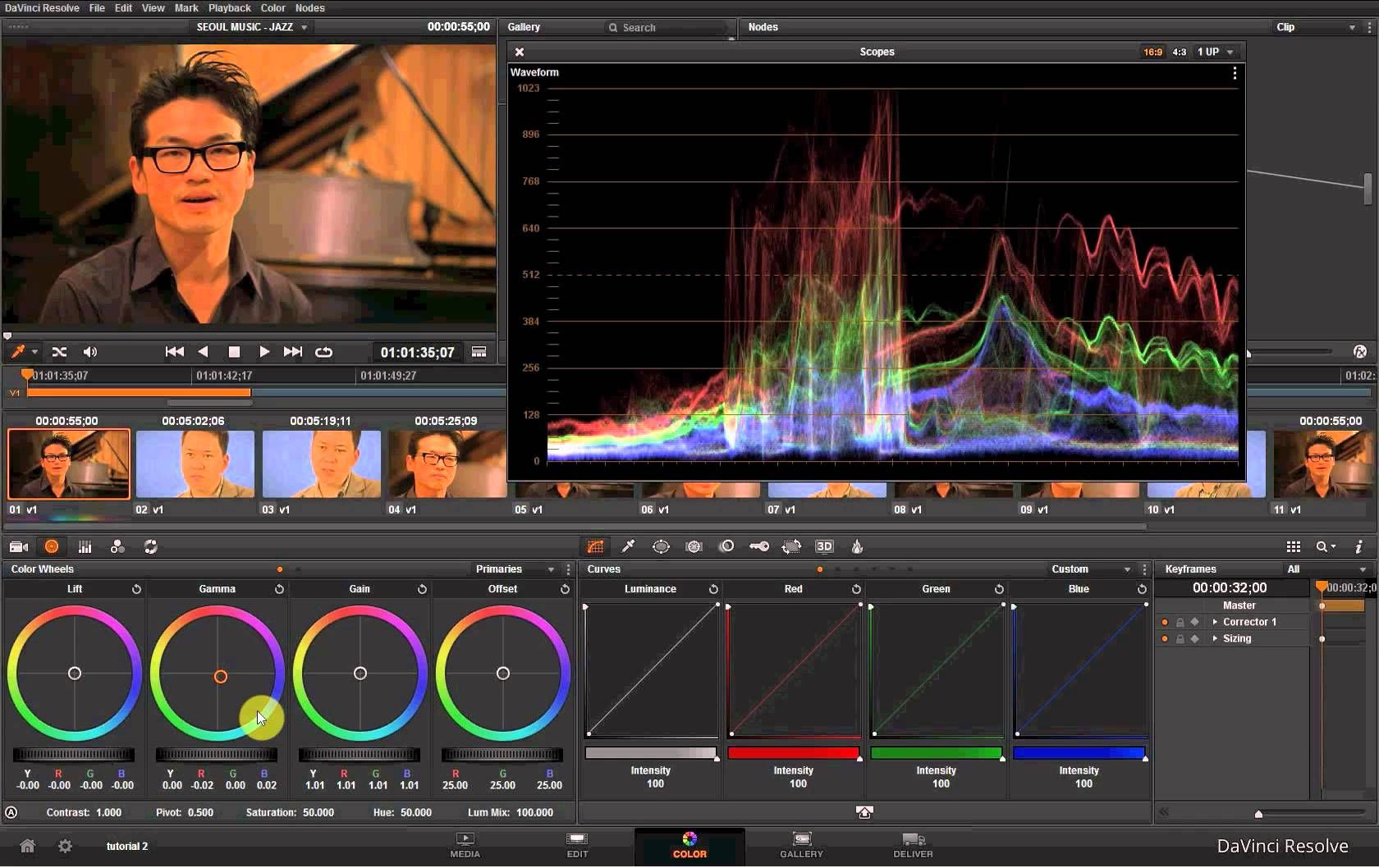 DaVinci resolve grading